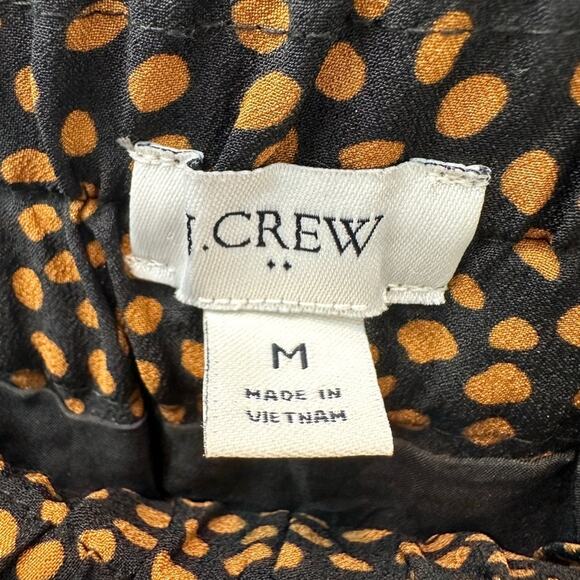 J.CREW | Black & Gold Polka Dot Pull-On Midi Skirt | Size Medium - Picture 6 of 7